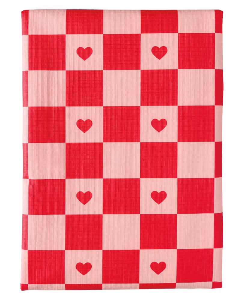 KIRKTON HOUSE 60" x 84" Vinyl Tablecloth, Heart Checkerboard