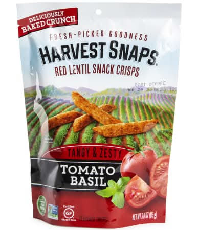 Harvest Snaps® Red Lentil Snack Crisps - Tomato Basil
