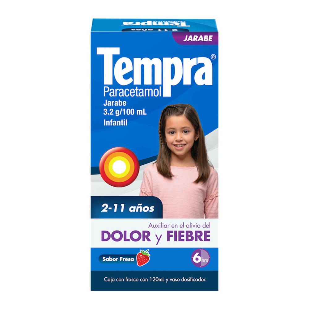 Tempra · Paracetamol jarabe infantil, fresa (120 ml)