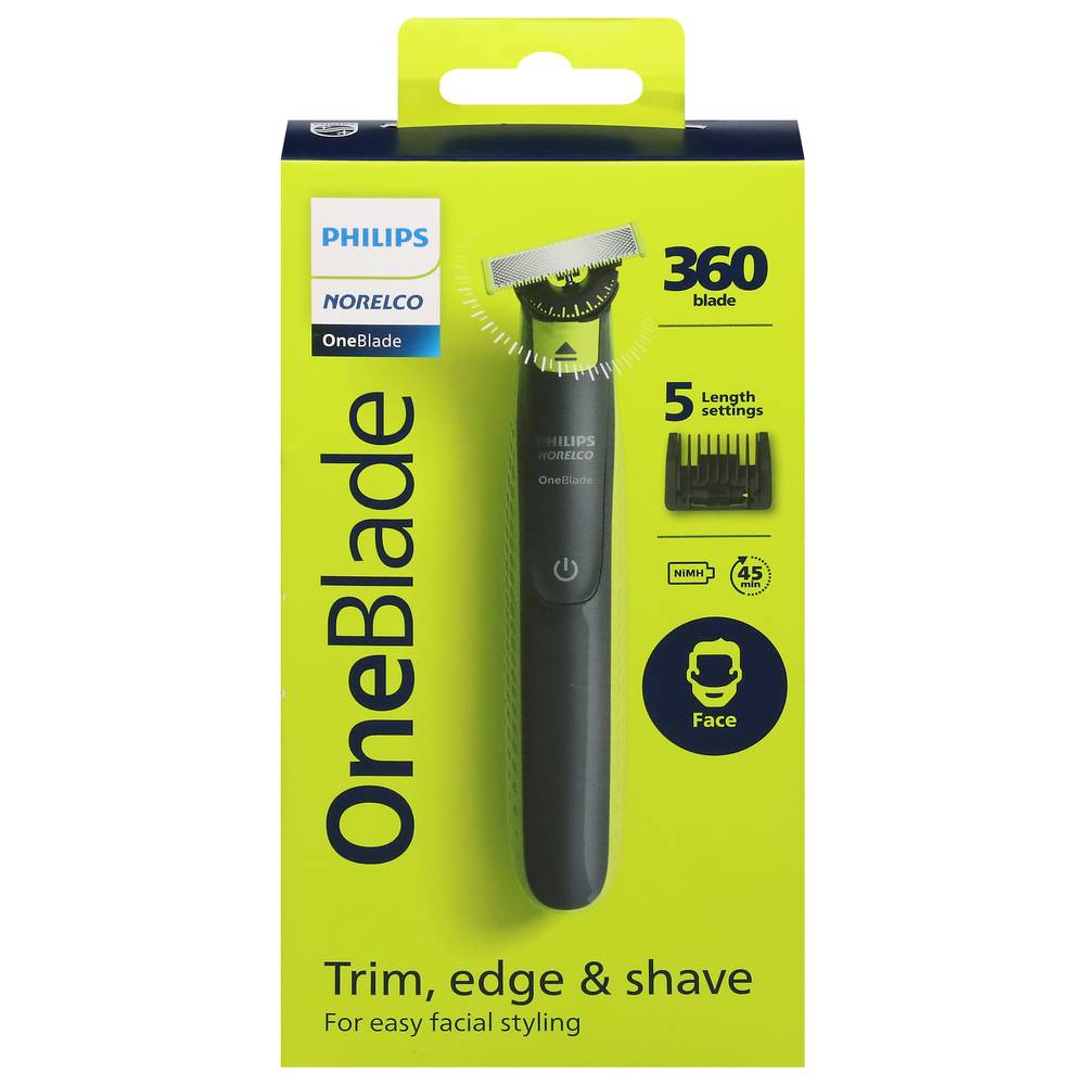 Philips Norelco Oneblade 360 Face Hybrid Electric Trimmer and Shaver (9.88 oz)