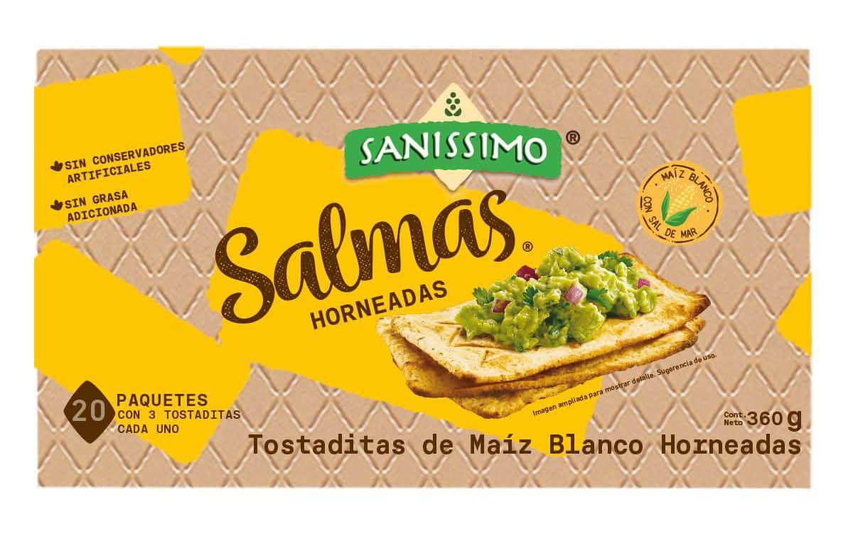 Saníssimo · Salmas tostaditas de maíz blanco horneadas (20 x 18 g)