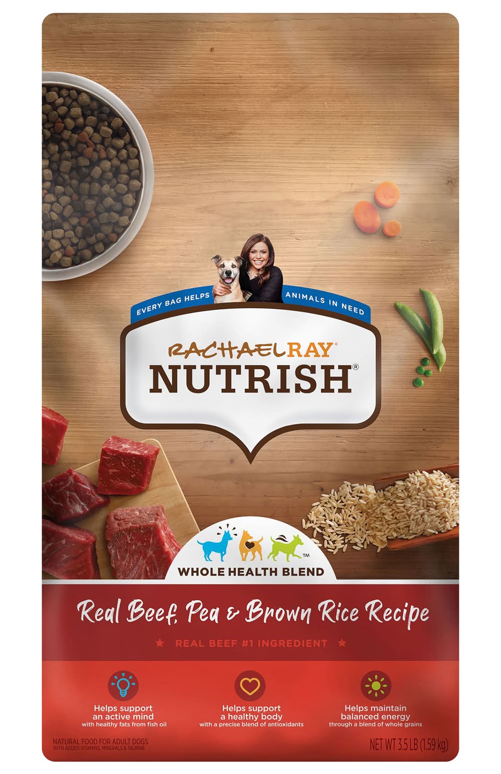 Nutrish Beef Pea & Brown Rice Recipe Dry Dog Food, Adult (3.5 lbs)