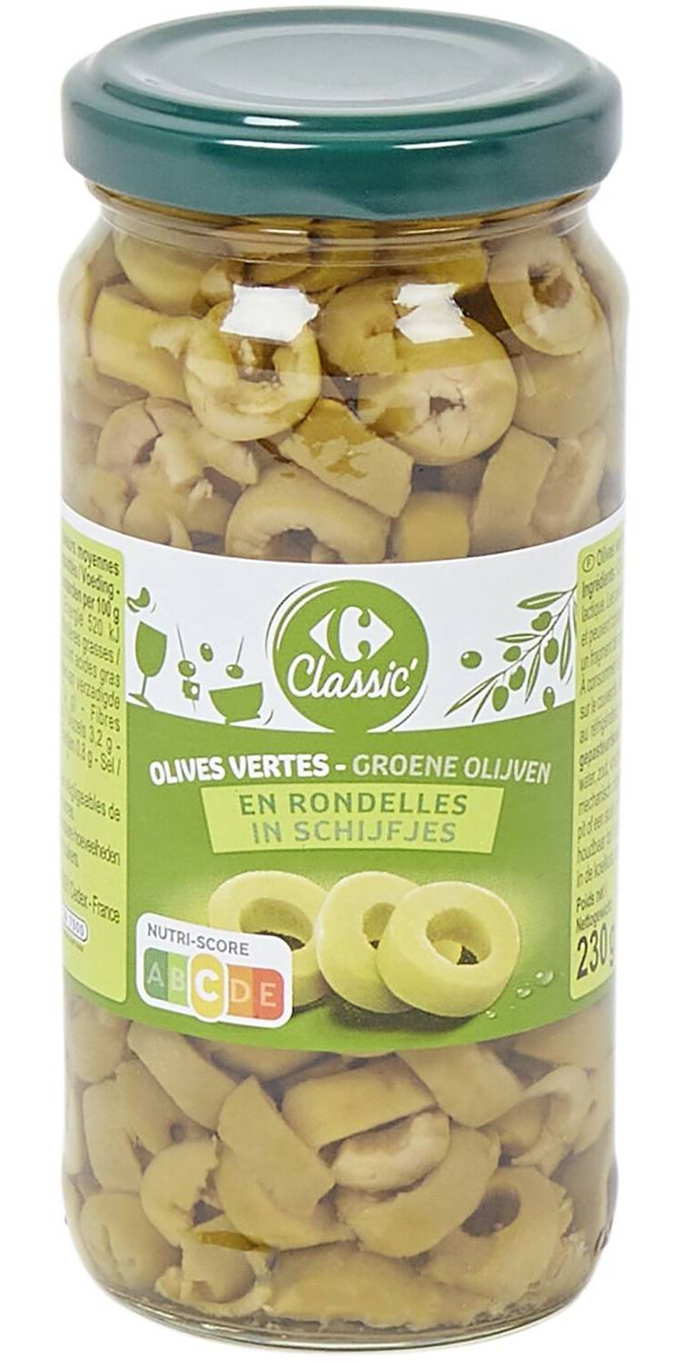 Carrefour - Olives vertes en rondelles (230g)