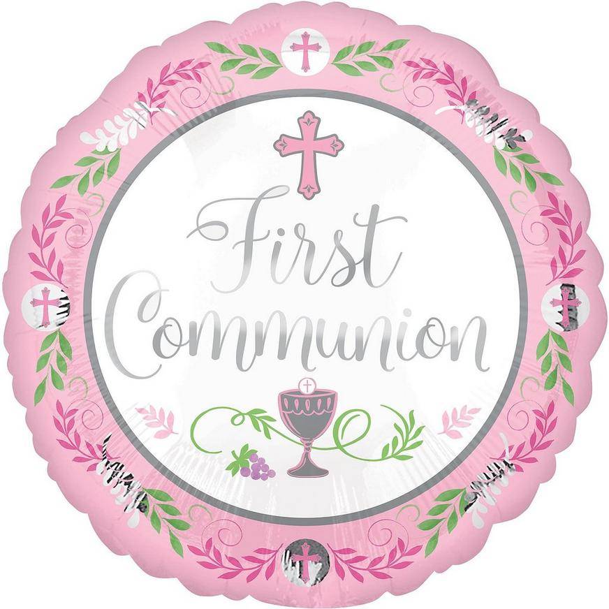 Uninflated Girl's First Communion Balloon, 17in