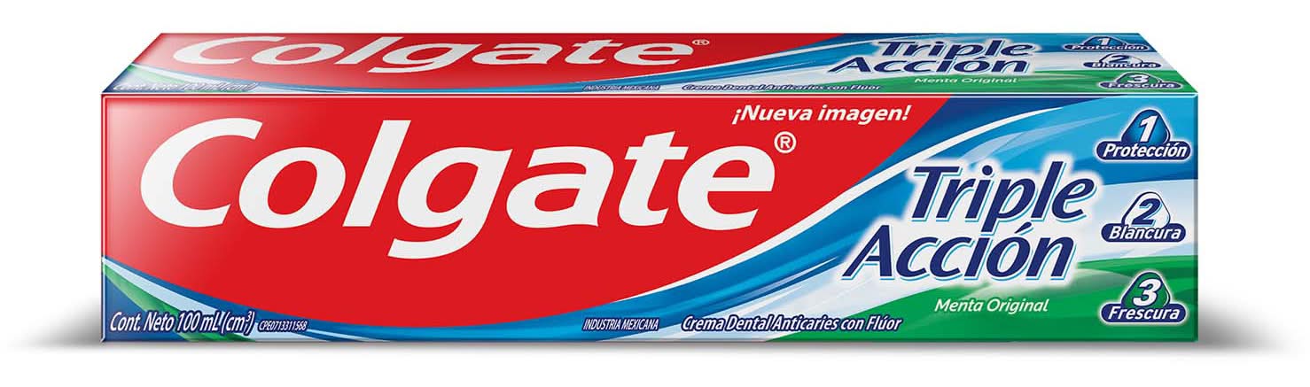 Colgate · Triple acción pasta dental anticaries con flúor, menta original (100 ml)