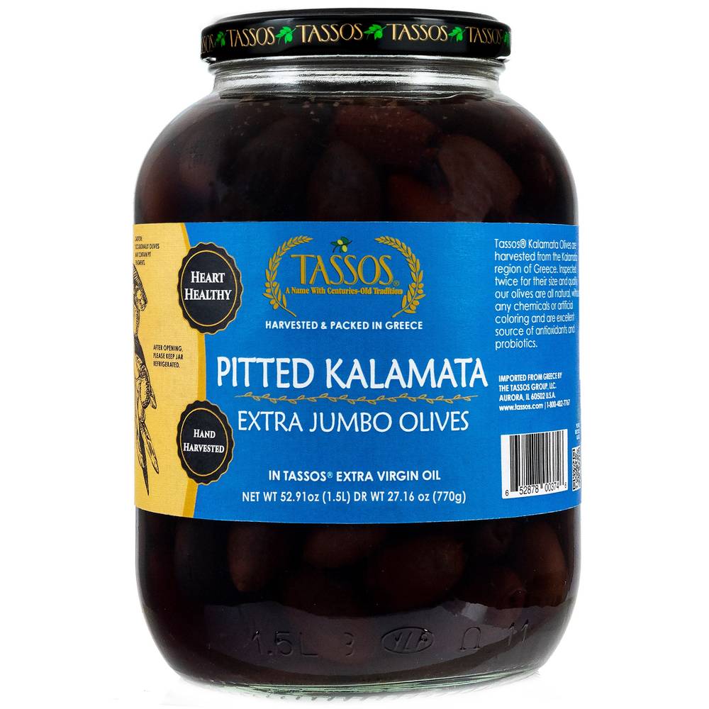 Tassos Pitted Kalamata Extra Jambo Olives