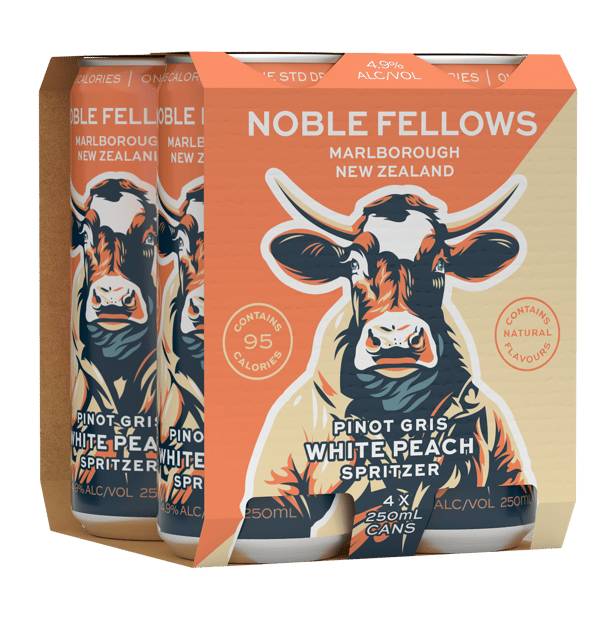 Noble Fellows White Peach Pinot Gris Spitzer Can 4x250ml