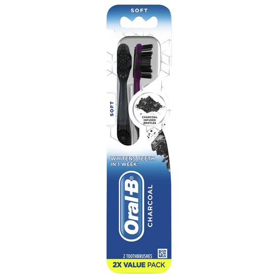 Oral-B Charcoal Soft Toothbrush Value pack (2 toothbrushes)
