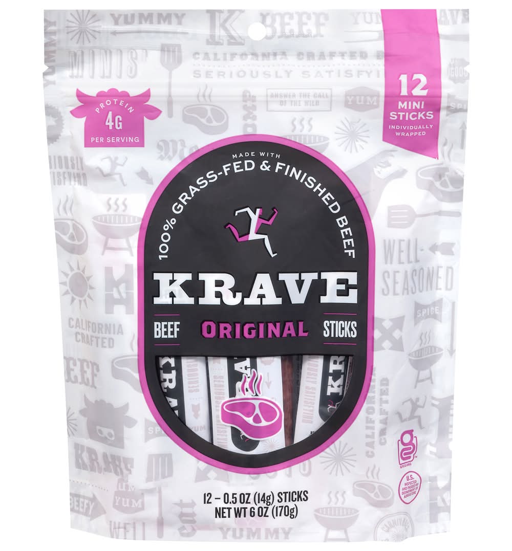 Krave Zero Sugar Sonoma Original Beef (6 oz, 12 ct)