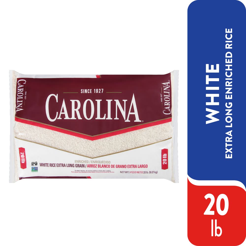 Carolina Gluten Free Enriched Extra Long Grain White Rice (20 lbs)