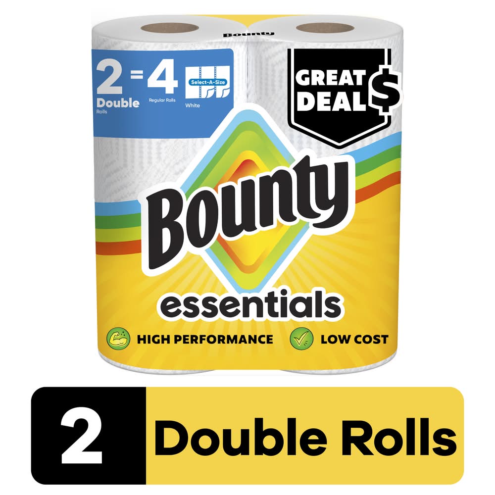 Bounty Essentials Select-A-Size Paper Towels, White (2 x 108 ct)