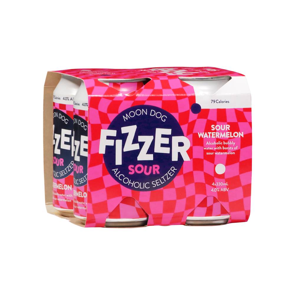 Moon Dog Fizzer Sour Watermelon Can 330mL X 4 pack