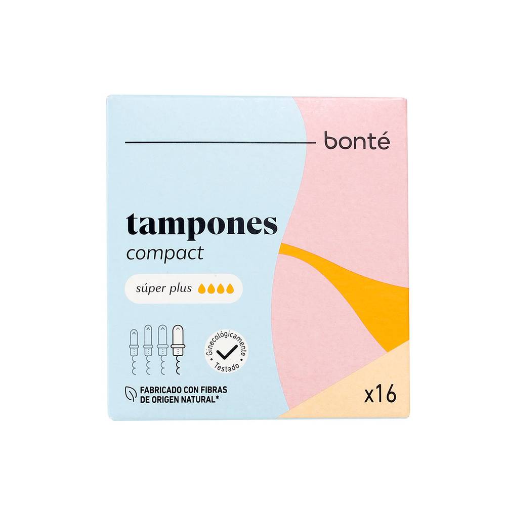 Tampones Super Plus Con Aplicador Compacto Bonté 16 Uds