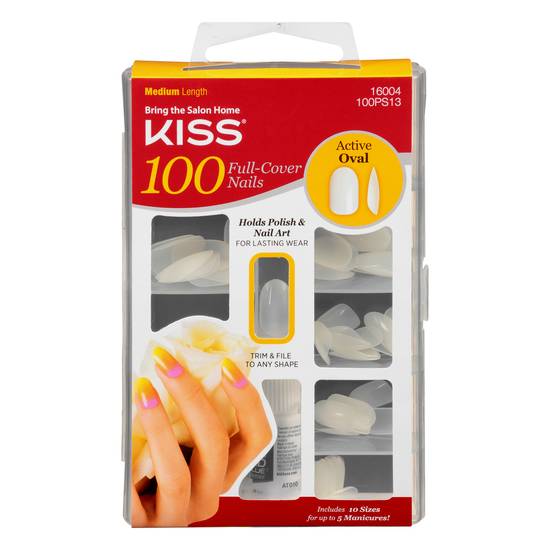 Kiss Medium Length Active Oval Full-Cover Nails (100 ct)