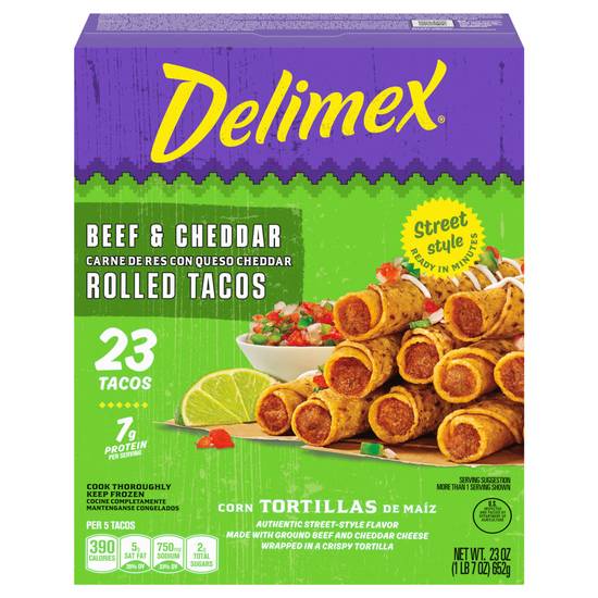 Delimex Beef & Cheddar Rolled Tacos (23 ct)