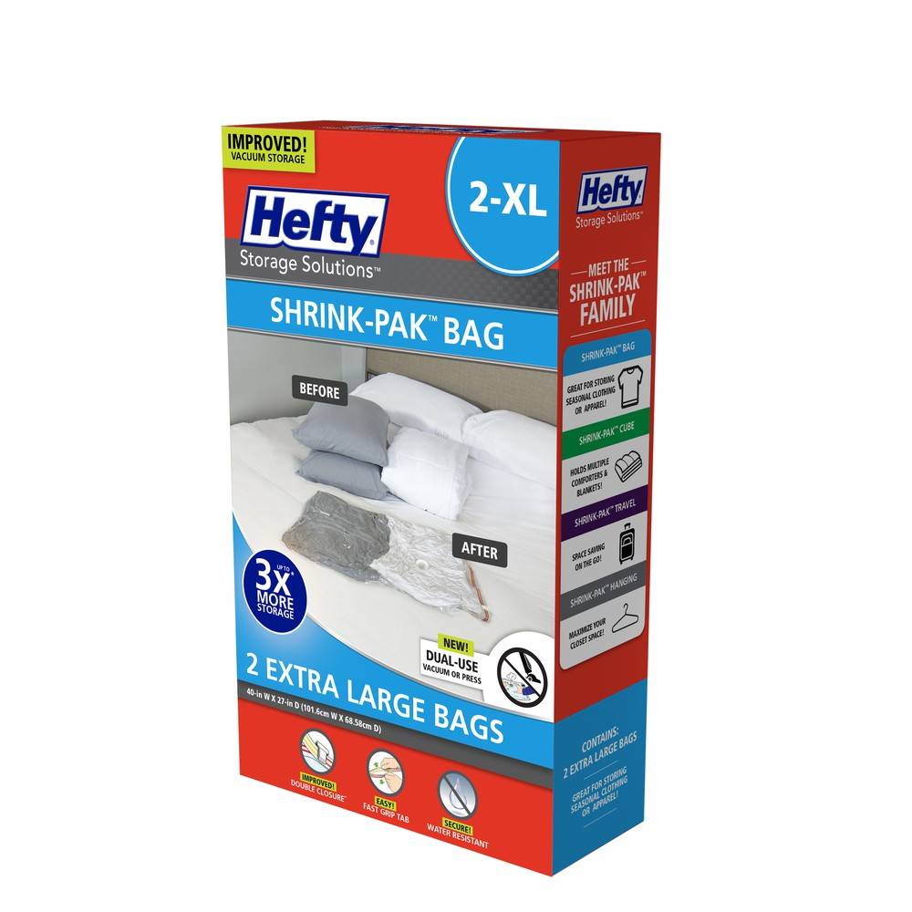 Hefty Shrink Pak 2-xl Vacuum Storage Bags