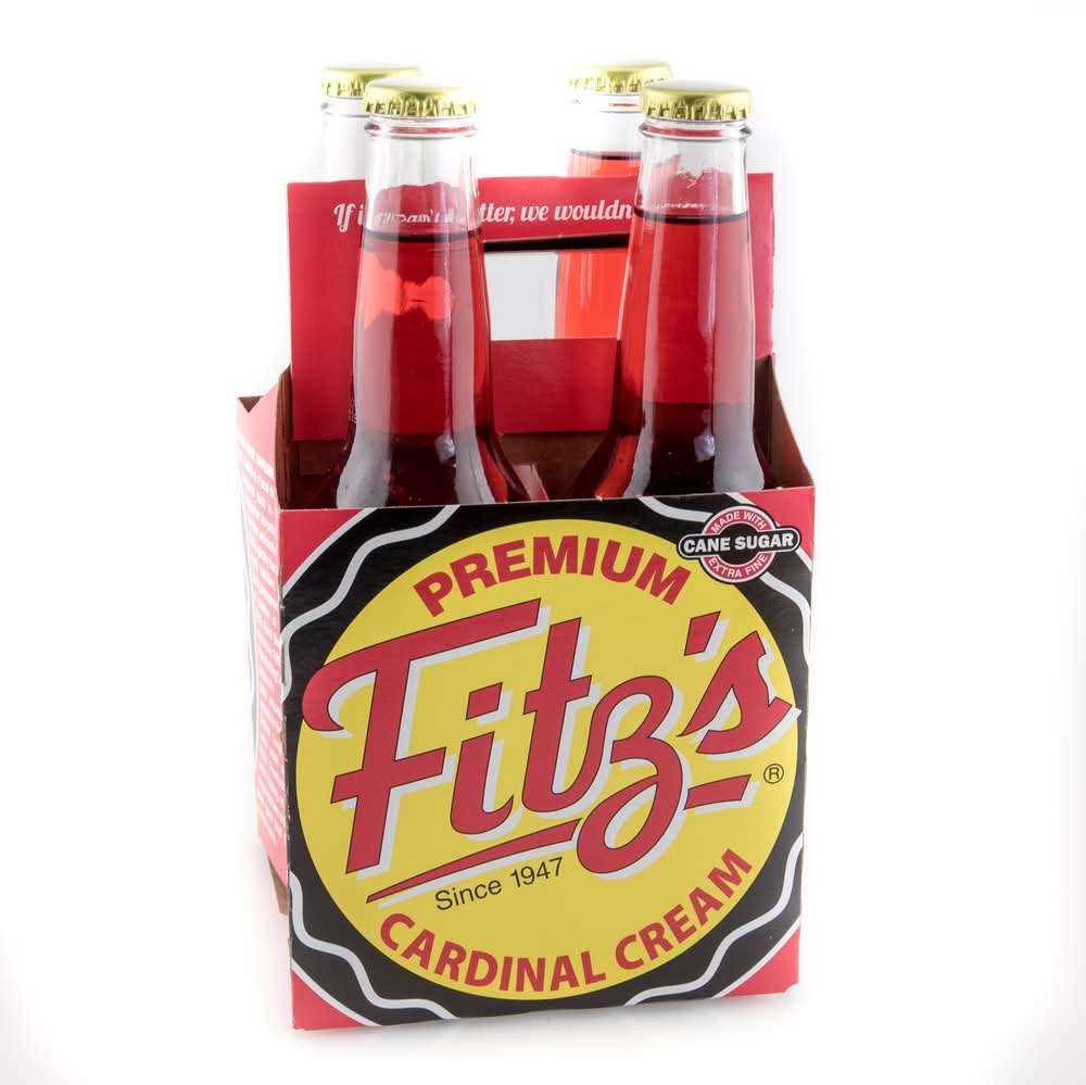 Fitz's Premium Soda, Cardinal Cream (4 x 12 fl oz)