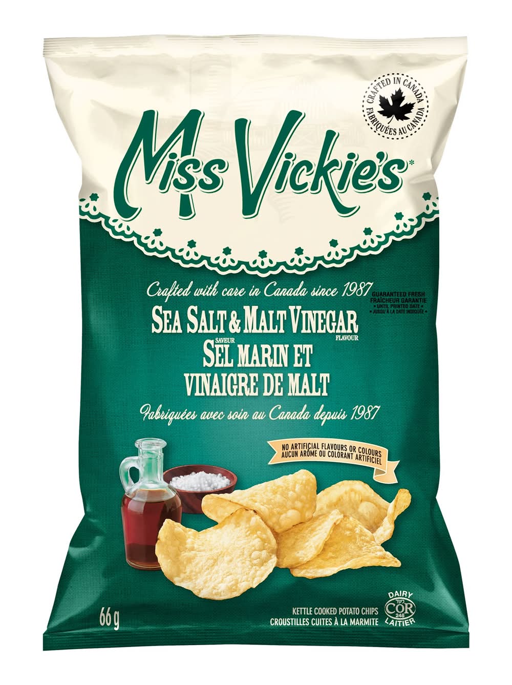 Miss Vickie's Kettle Cooked Potato Chips, Sea Salt- Malt Vinegar (2.32 oz)