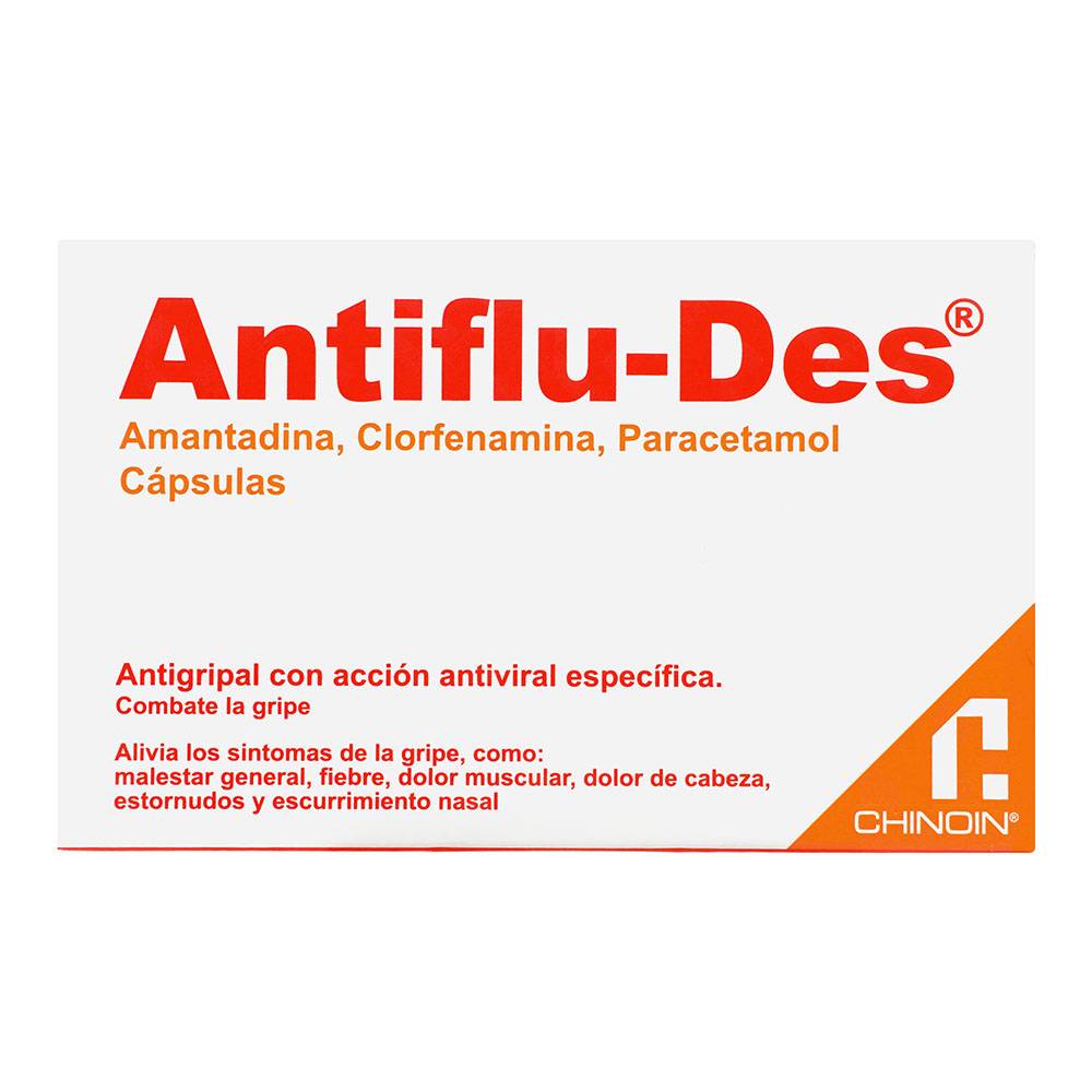 Chinoin antiflu-des cápsulas 3 mg / 50 mg / 300 mg (24 un)