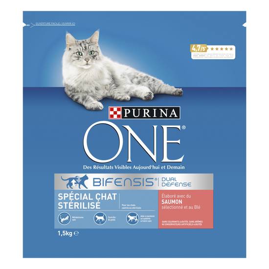 Purina - One croquettes pour chat adulte stérilisé au saumon et au blé