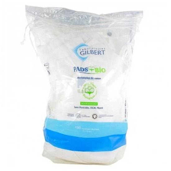 Gilbert Pads Bio 180 Rectangles de Coton 8 x 10 cm