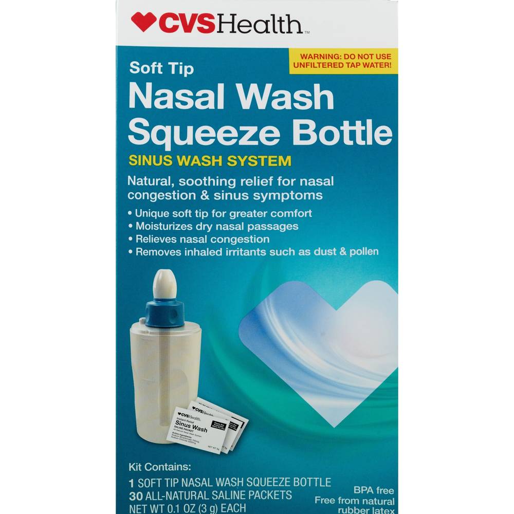 CVS Health Soft Tip Nasal Wash Squeeze Bottle Sinus Wash System (1 oz)