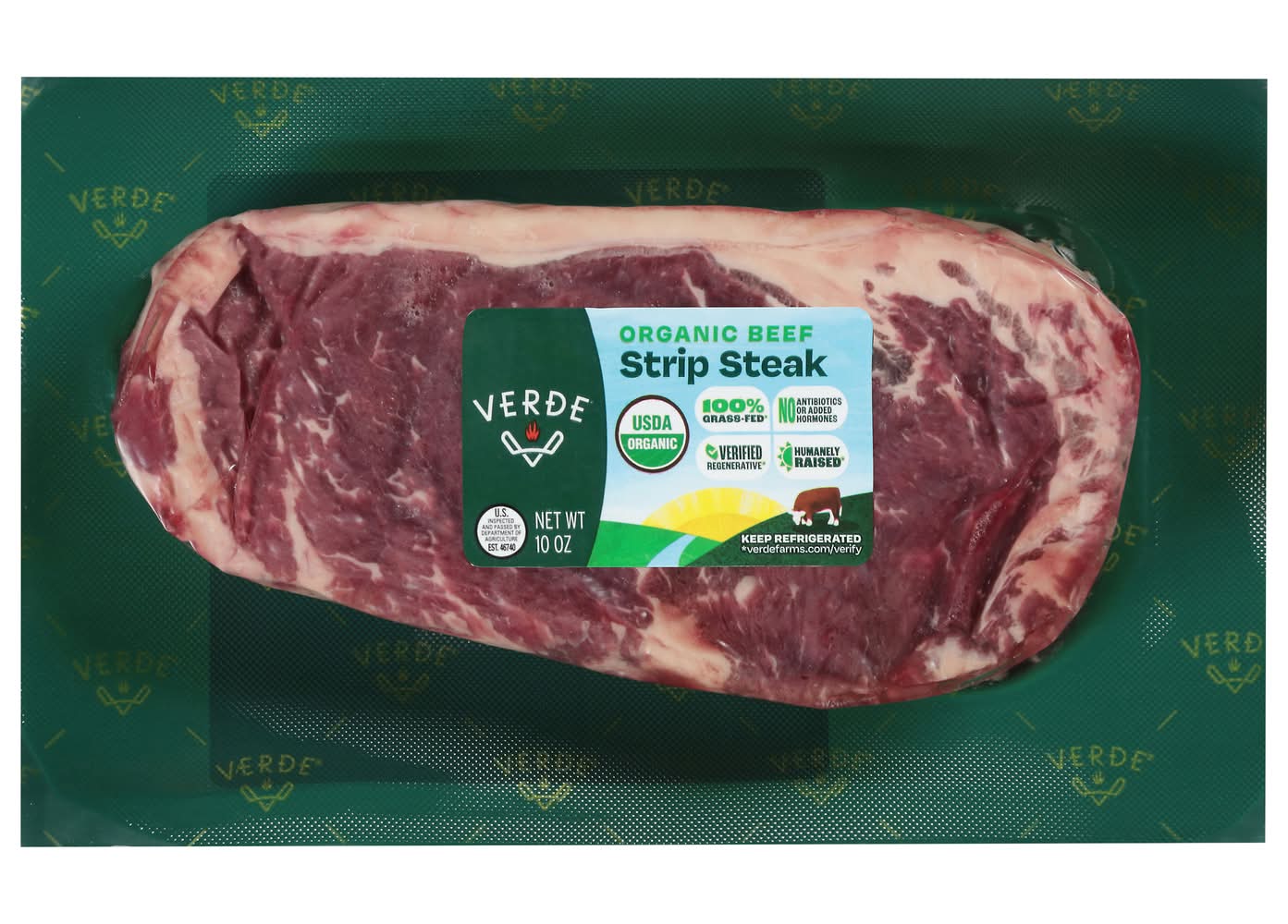 Verde Organic Grass Fed Beef Strip Steak (10 oz)
