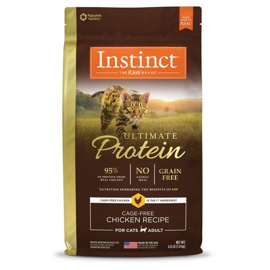 Instinct Ultimate Protein Grain Free Cage Free Chicken Recipe Natural Dry Cat Food By Nature's Variety (4 lb bag)