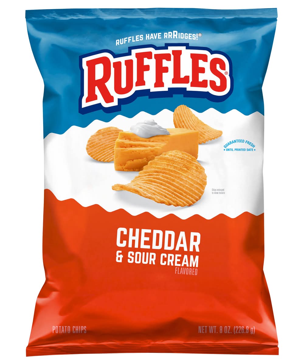 Ruffles Potato Chips, Cheddar & Sour Cream (8 oz)