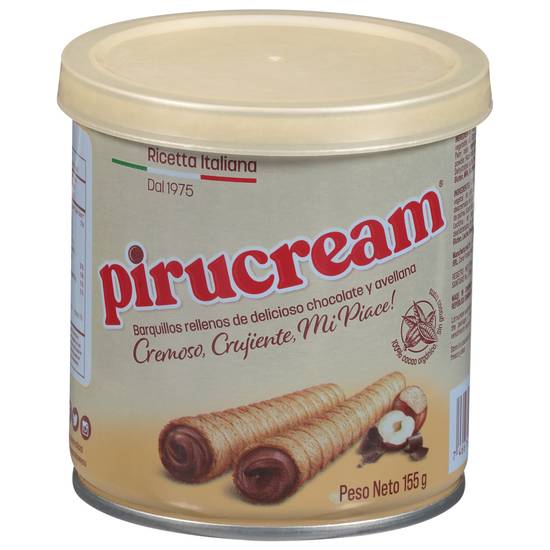 Pirucream Rolled Wafer Filled With Hazelnut and Chocolate