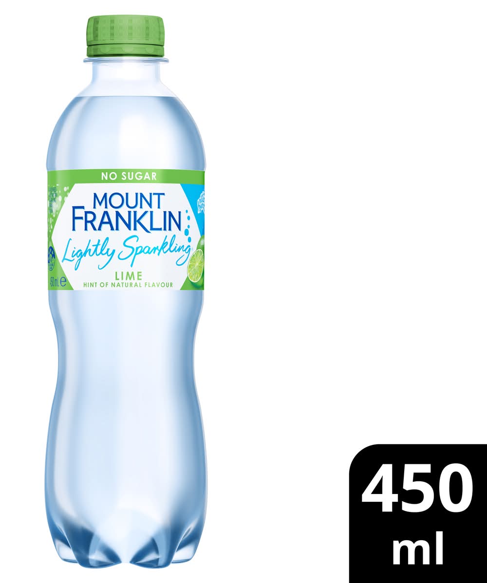 Mount Franklin No Sugar Lightly Sparkling Water, Lime (450mL)