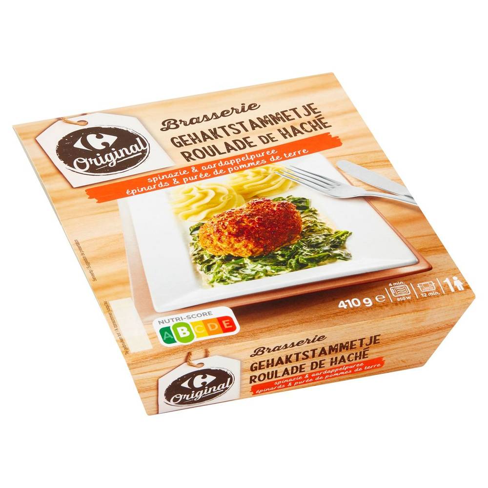 Carrefour Original Brasserie Roulade de Haché Épinards & Purée 410 g