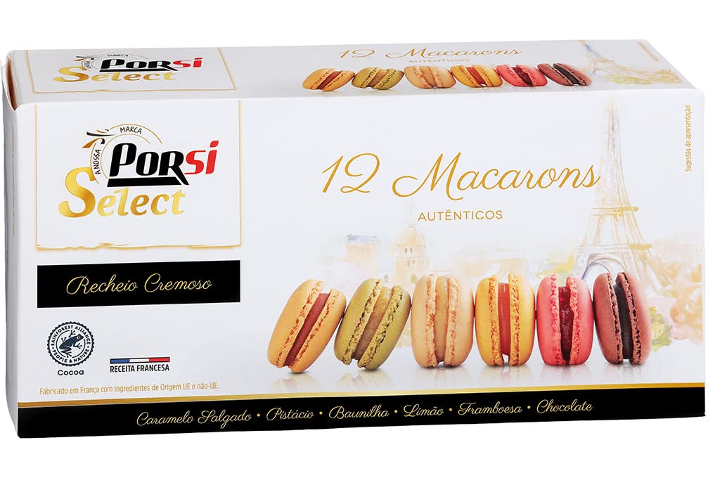 Porsi Select  - 12 Macarons Sortidos, embalagem de 144 g