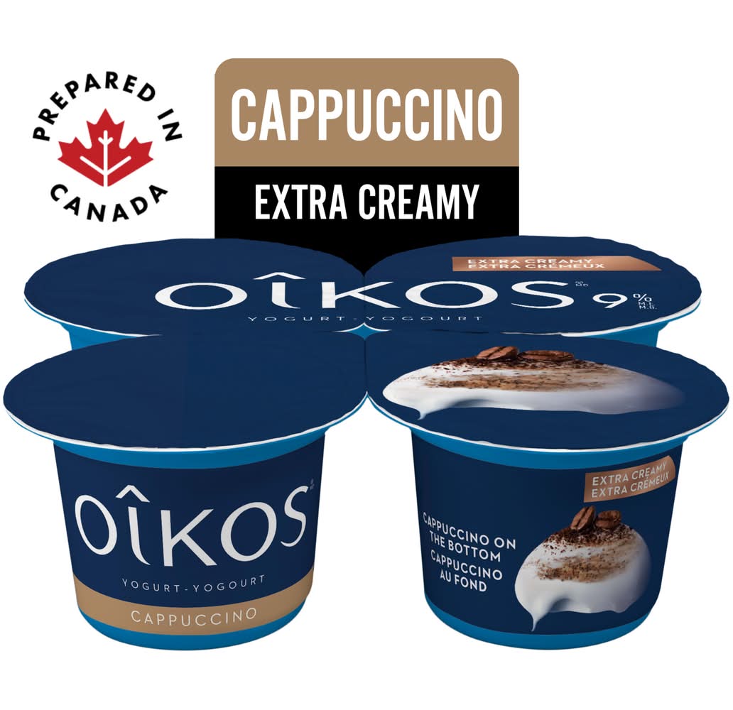 Oikos Extra Creamy Greek Yogurt, Cappuccino (4 x 95 g)