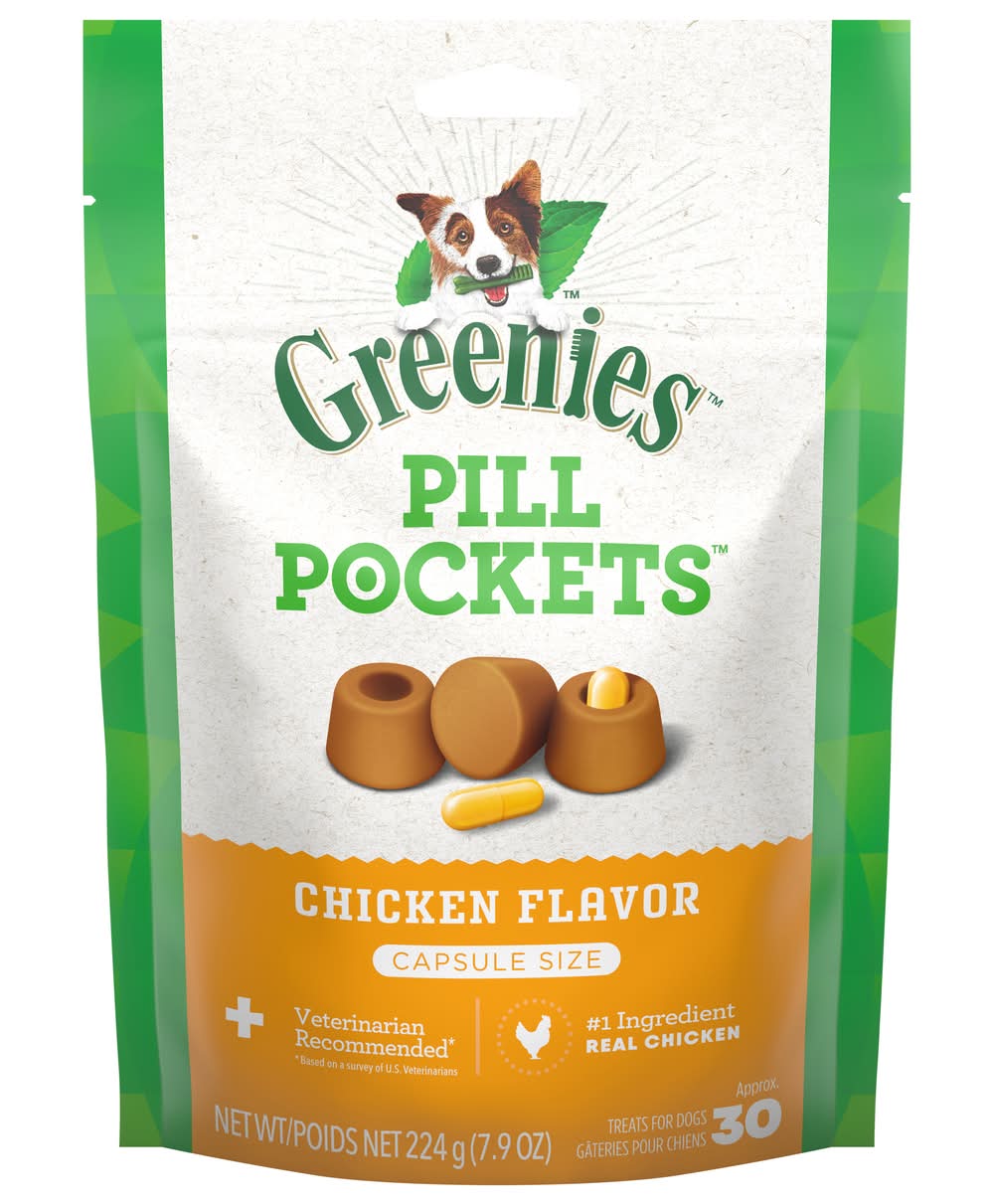 Greenies Pill Pockets Chewy Dog Treats, Chicken (30 ct)