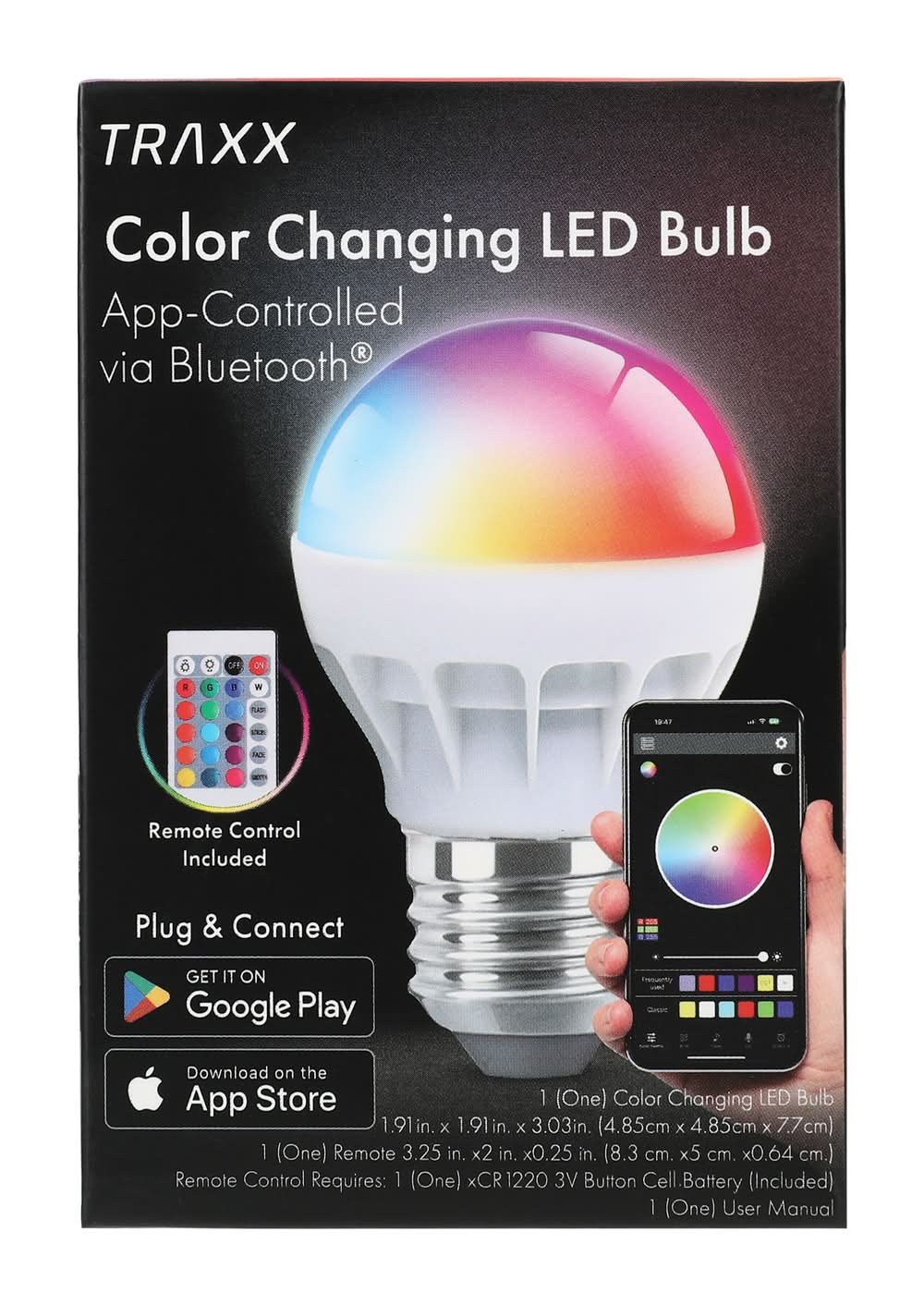 Traxx Color Changing Bluetooth Led Light Bulb