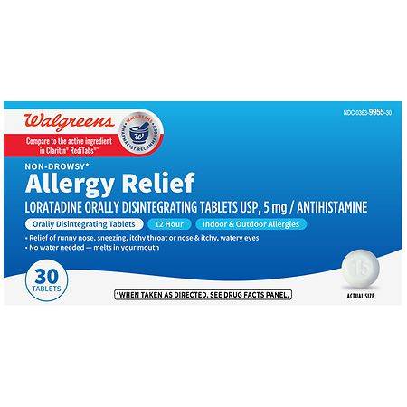Walgreens Non-Drowsy Allergy Relief Tablets (actual)