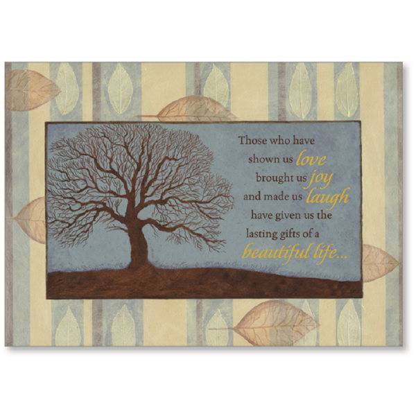 Viabella Sympathy Greeting Card Tree 5" X 7" Multicolor