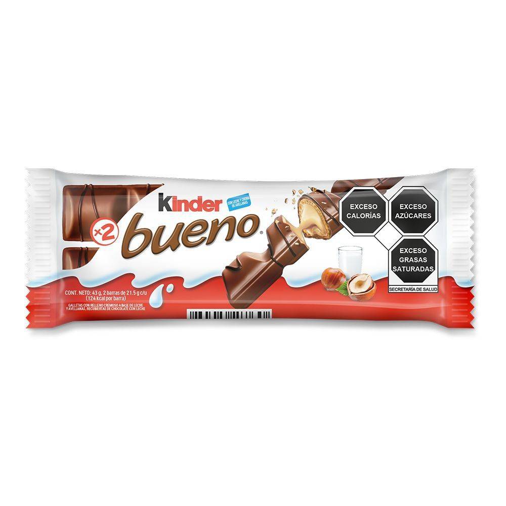 Kinder · Bueno galletas con relleno cremoso recubiertas de chocolate (2 un)