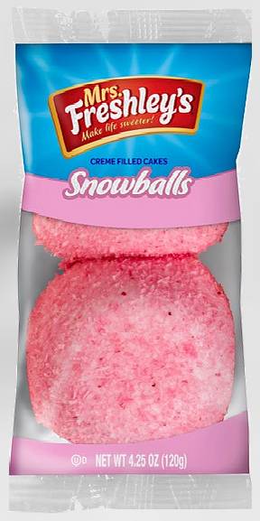 Mrs. Freshley's Cream Filled Snowballs Cakes (120 g, 2 ct)