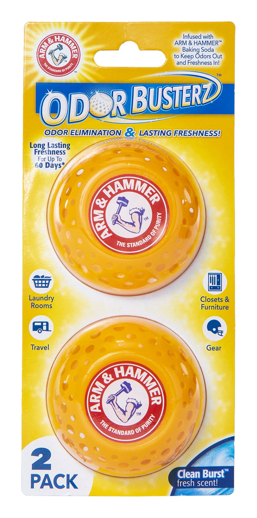 Arm & Hammer Odor Busterz Air Deodorizer Balls, Clean Burst (2 ct)