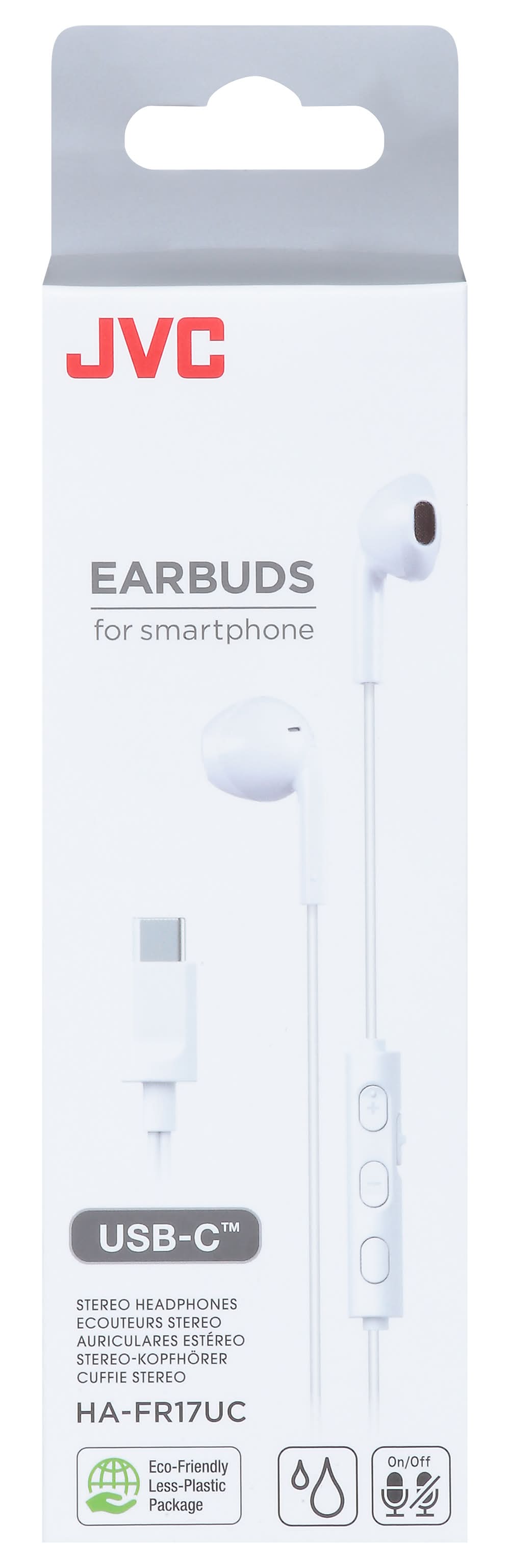 JVC Usb C Wired Earbuds Headphones, White