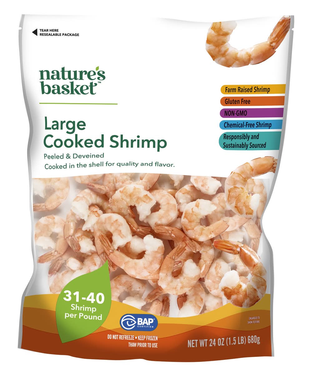 Nature's Basket Large Cooked Peeled & Deveined Shrimp (24 oz)