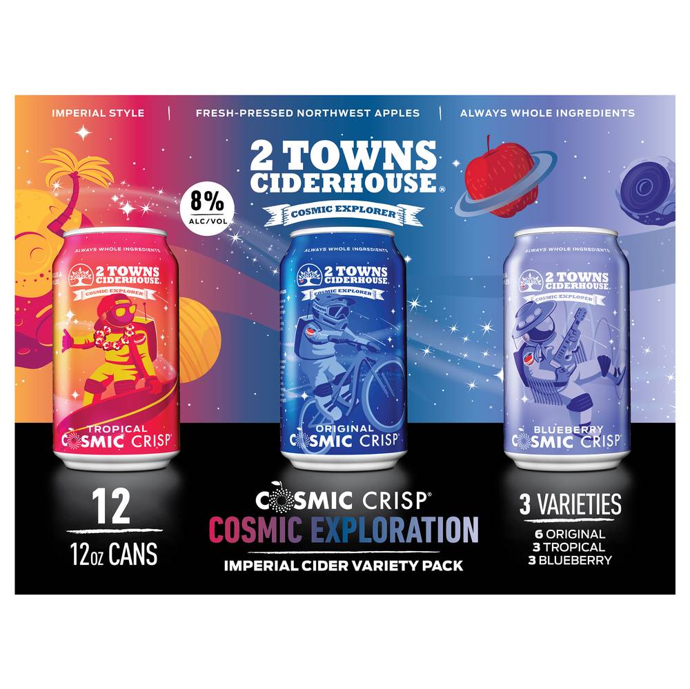 2 Towns Hard Cider Variety pack (12 ct, 12 oz)