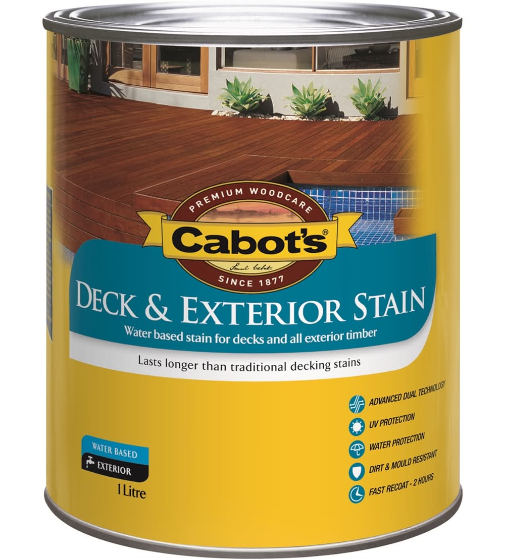Cabot's 1L Merbau Water Based Deck And Exterior Timber Stain - 1L