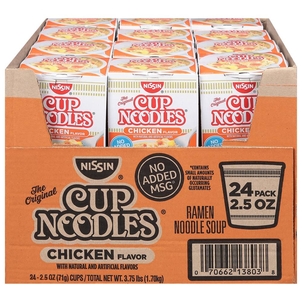 Nissin Cup Ramen Noodles Chicken Flavor (24 x 2.5 oz)