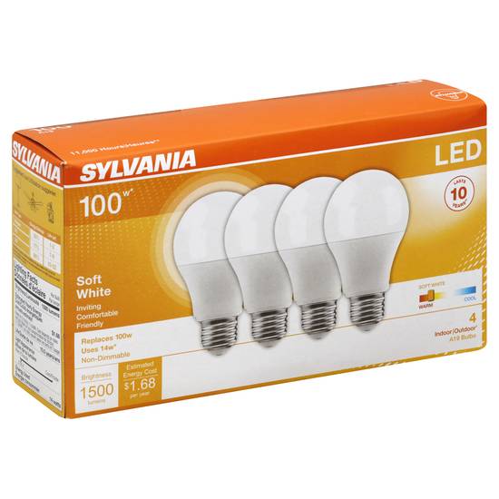 Sylvania 100w Soft White Led Light Bulbs (4 ct)