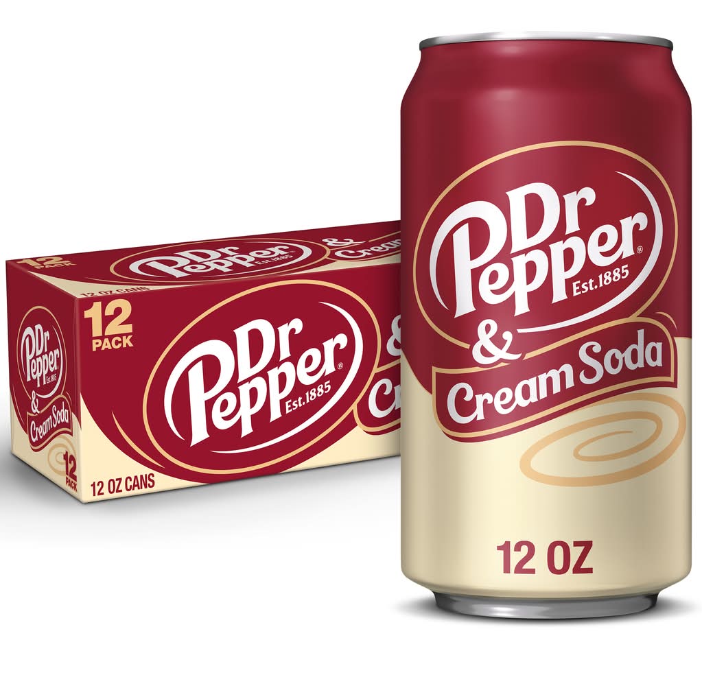 Dr Pepper Soda, Cream (12 x 12 fl oz)