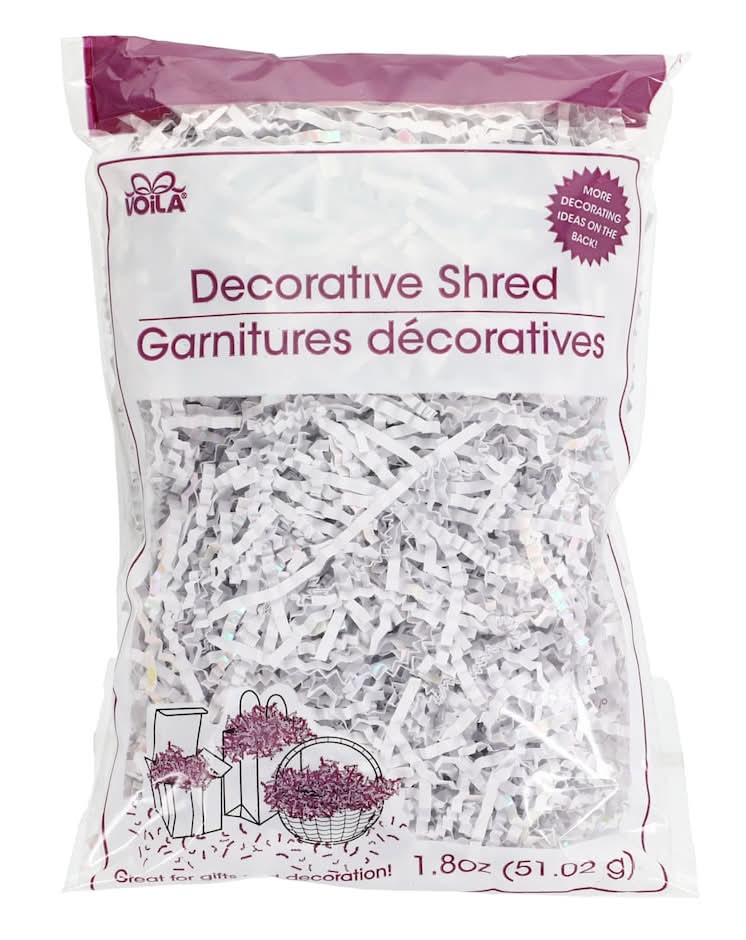 Voila! Decorative Paper Shreds, White (1.8 oz)