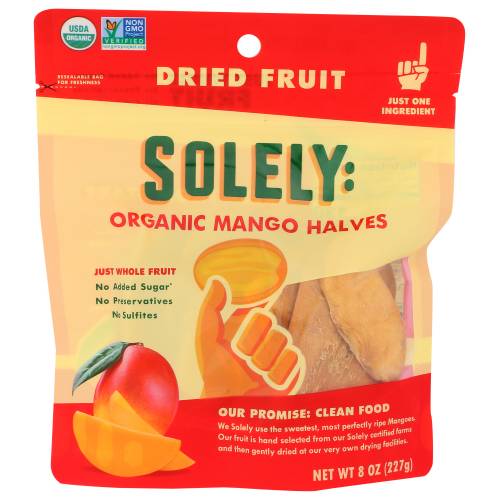 Solely Organic Dried Mango Halves